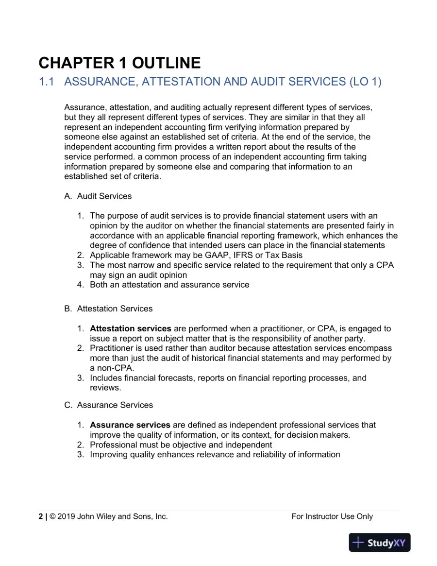 Lecture Notes For Auditing: A Practical Approach with Data Analytics, 1st Edition, page 3