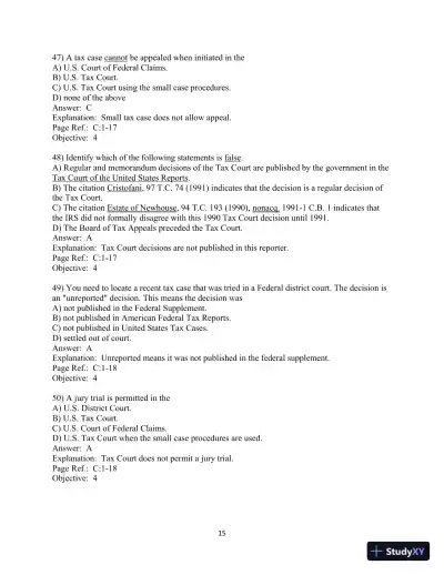 Test Bank for Pearson's Federal Taxation 2020 Comprehensive, 33rd Edition - Page 16 preview image