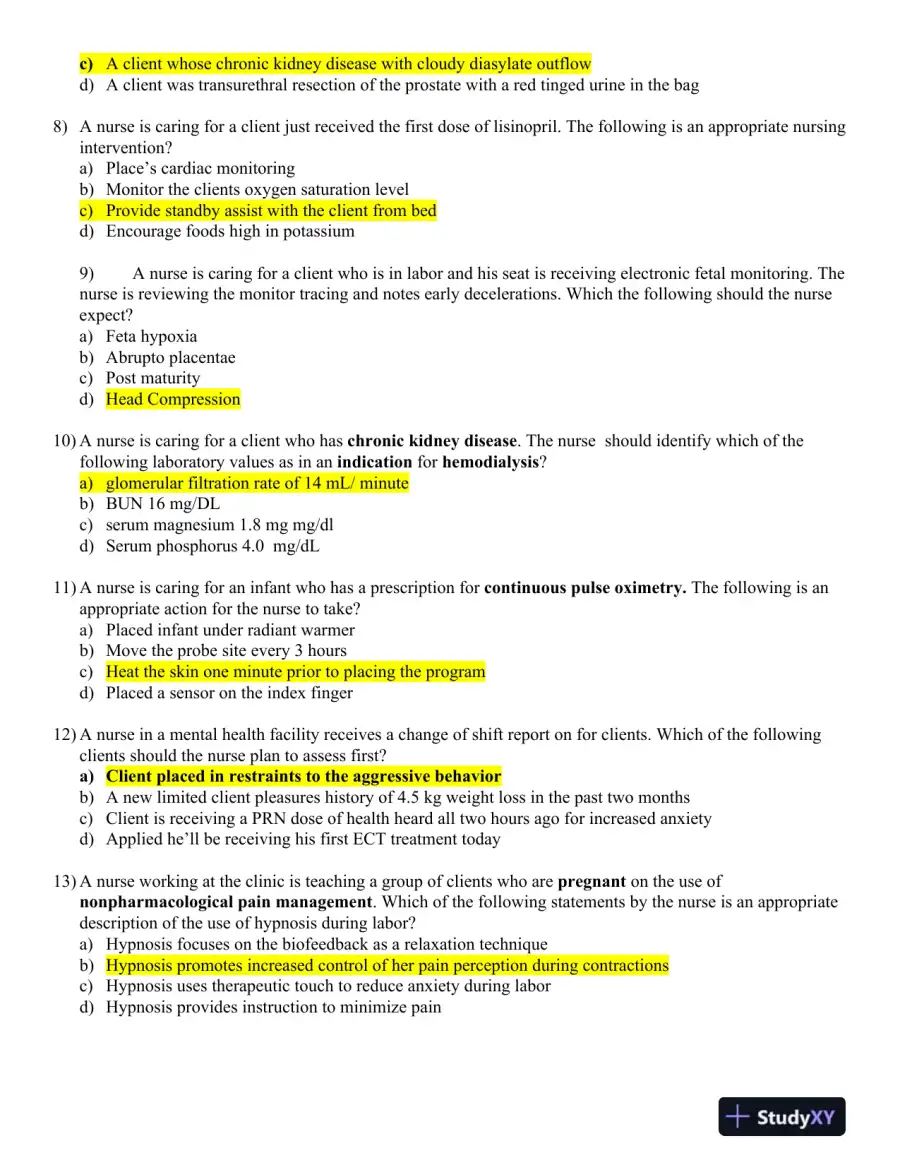 ATI PN Exit Exam Exam with Answers (180 Solved Questions), page 3