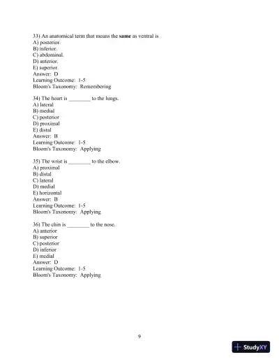 Fundamentals of Anatomy & Physiology, 11th Edition Test Bank - Page 10 preview image