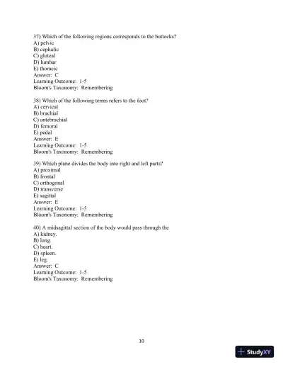 Fundamentals of Anatomy & Physiology, 11th Edition Test Bank - Page 11 preview image
