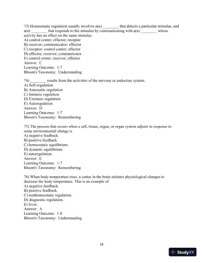Fundamentals of Anatomy & Physiology, 11th Edition Test Bank - Page 20 preview image