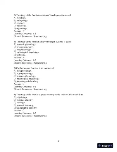 Fundamentals of Anatomy & Physiology, 11th Edition Test Bank - Page 3 preview image