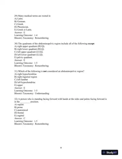 Fundamentals of Anatomy & Physiology, 11th Edition Test Bank - Page 9 preview image