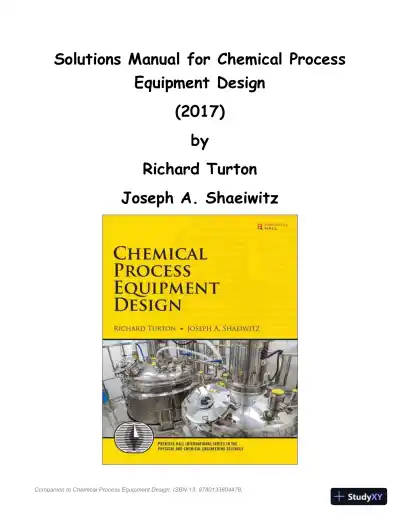 Chemical Process Equipment Design Solution Manual - Page 1 preview image