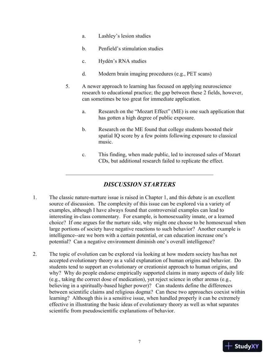 Test Bank for Learning and Memory, 4th Edition, page 10