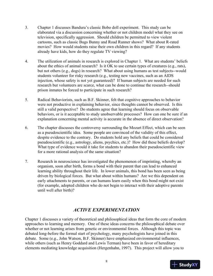 Test Bank for Learning and Memory, 4th Edition, page 11