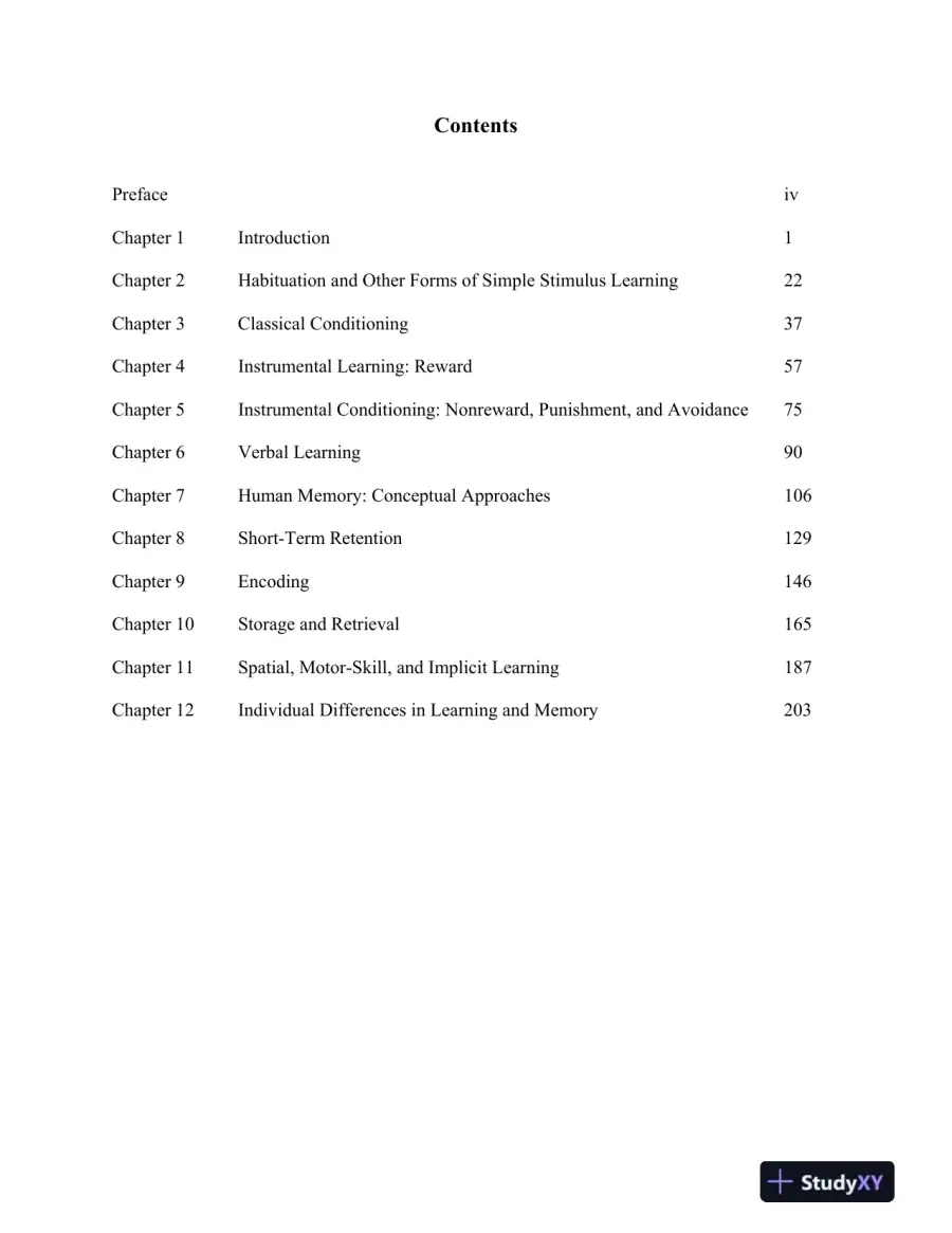 Test Bank for Learning and Memory, 4th Edition, page 3
