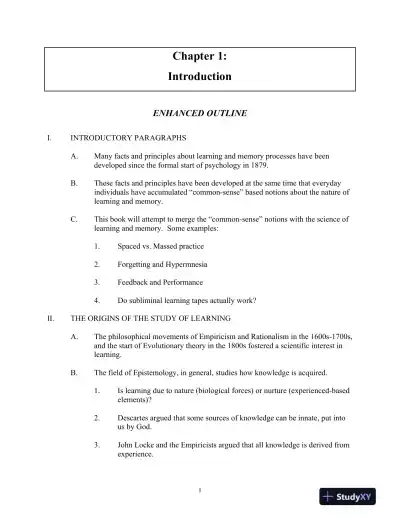 Test Bank for Learning and Memory, 4th Edition - Page 4 preview image