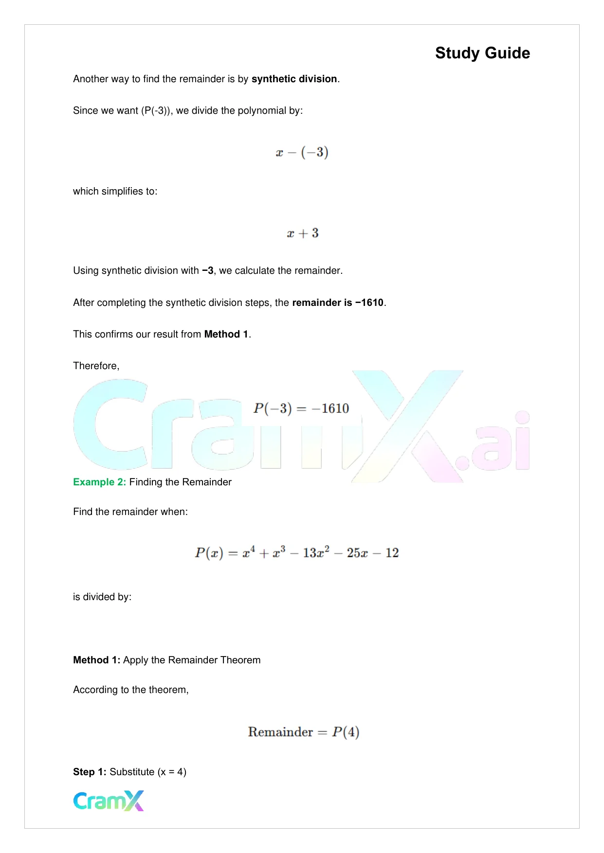 Algebra II – Polynomial Function - Page 10 preview image