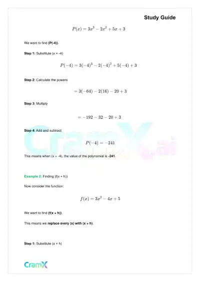 Algebra II – Polynomial Function - Page 2 preview image