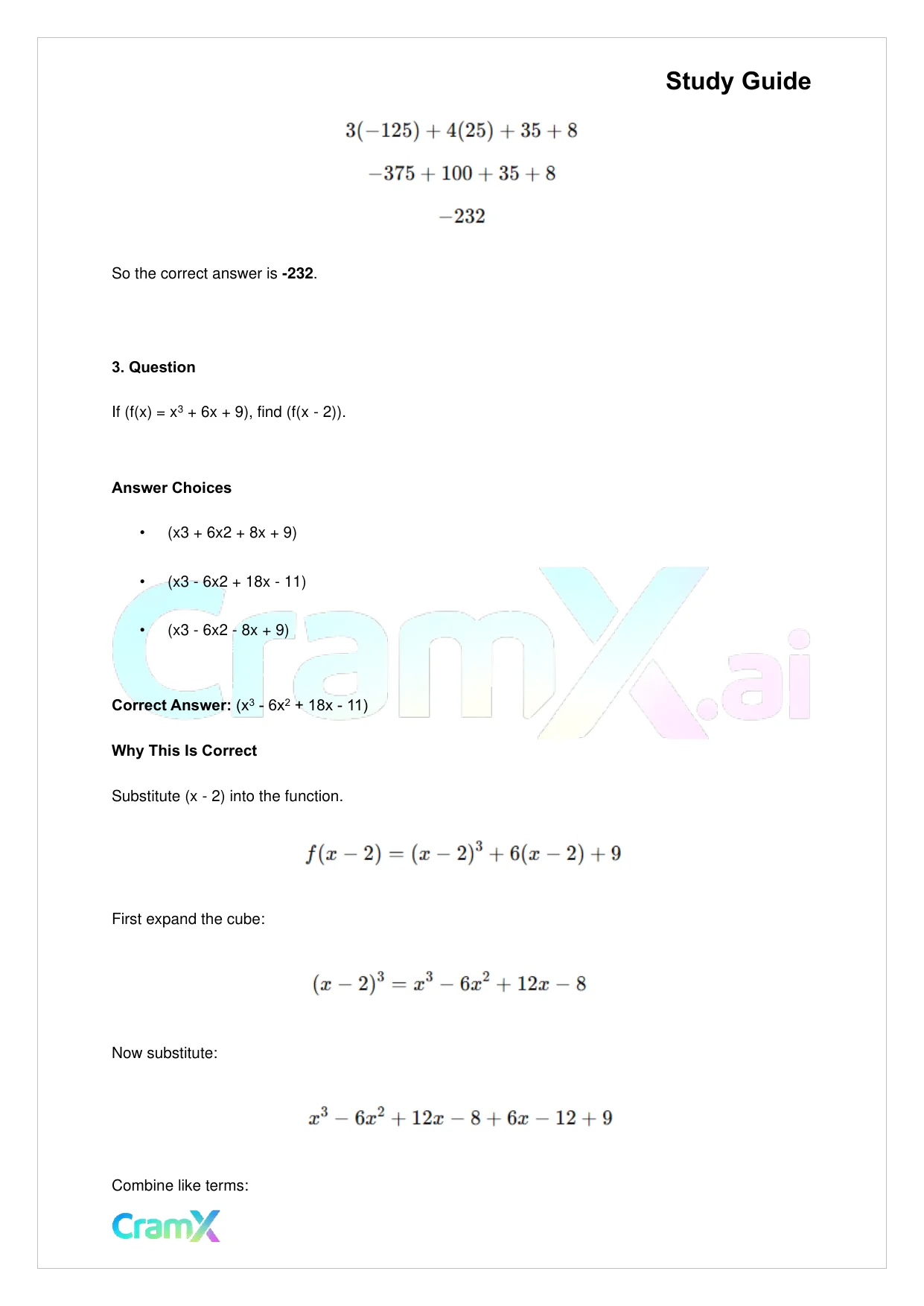 Algebra II – Polynomial Function - Page 5 preview image