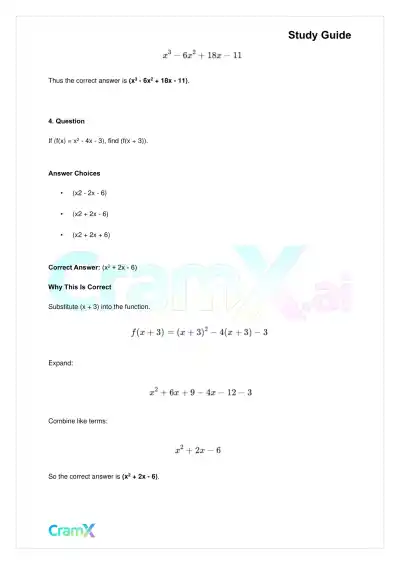 Algebra II – Polynomial Function - Page 6 preview image