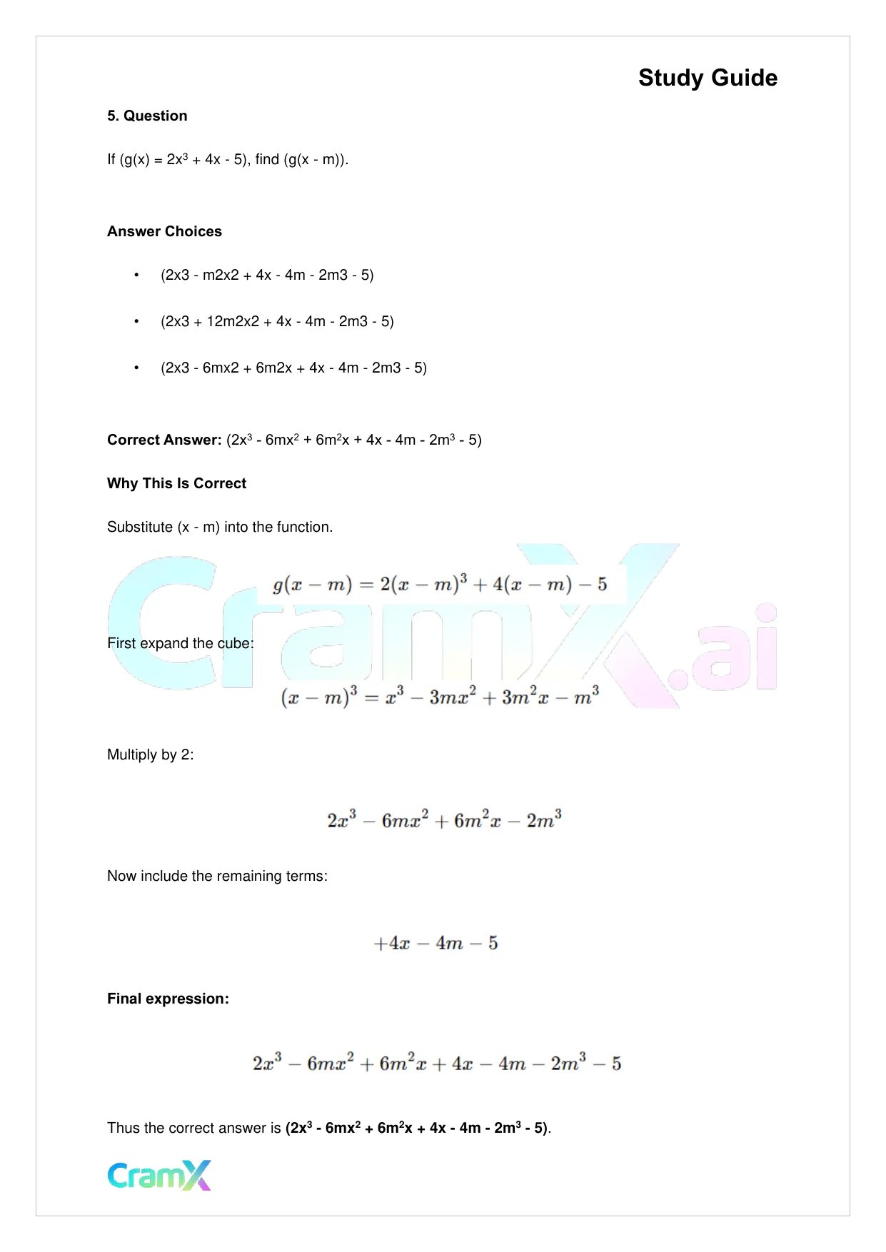 Algebra II – Polynomial Function - Page 7 preview image