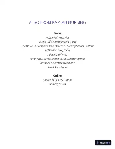 NCLEX-PN Prep 2019: Practice Test + Proven Strategies (2019) - Page 4 preview image