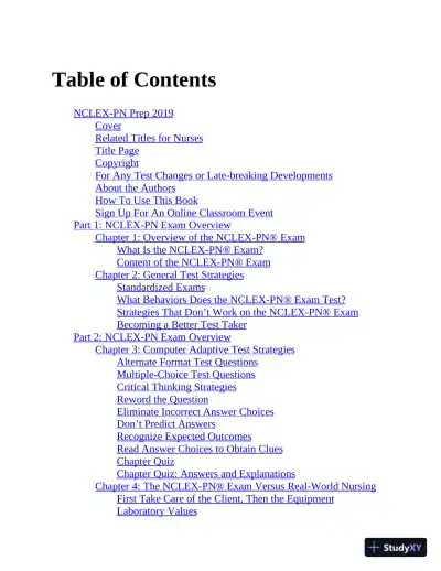 NCLEX-PN Prep 2019: Practice Test + Proven Strategies (2019) - Page 6 preview image