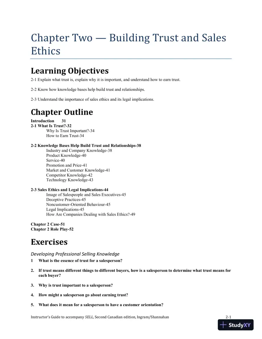 SELL, Canadian Edition Lecture Notes, page 11
