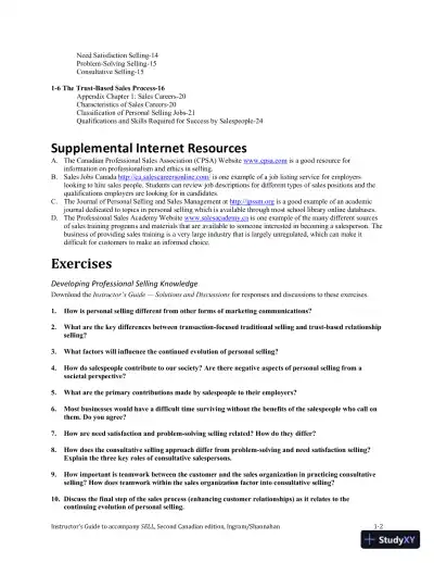 SELL, Canadian Edition Lecture Notes - Page 7 preview image