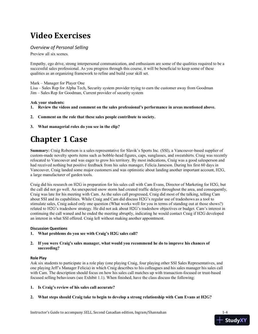 SELL, Canadian Edition Lecture Notes, page 9