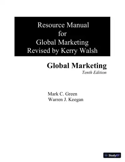 Solution Manual for Global Marketing, 10th Edition - Page 1 preview image