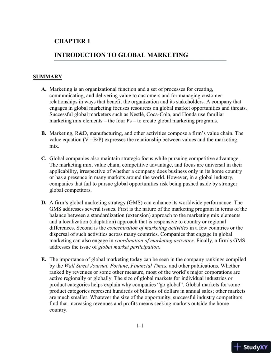 Solution Manual for Global Marketing, 10th Edition, page 3