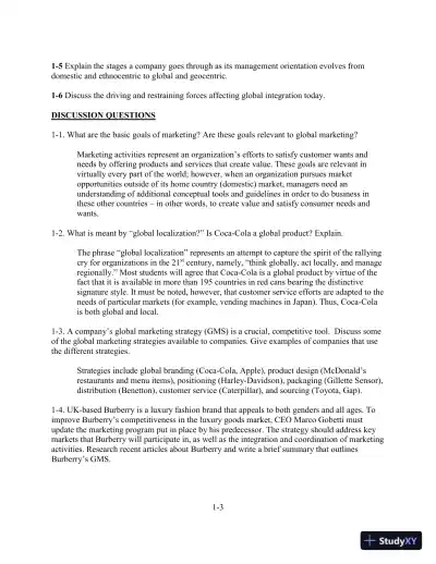 Solution Manual for Global Marketing, 10th Edition - Page 5 preview image