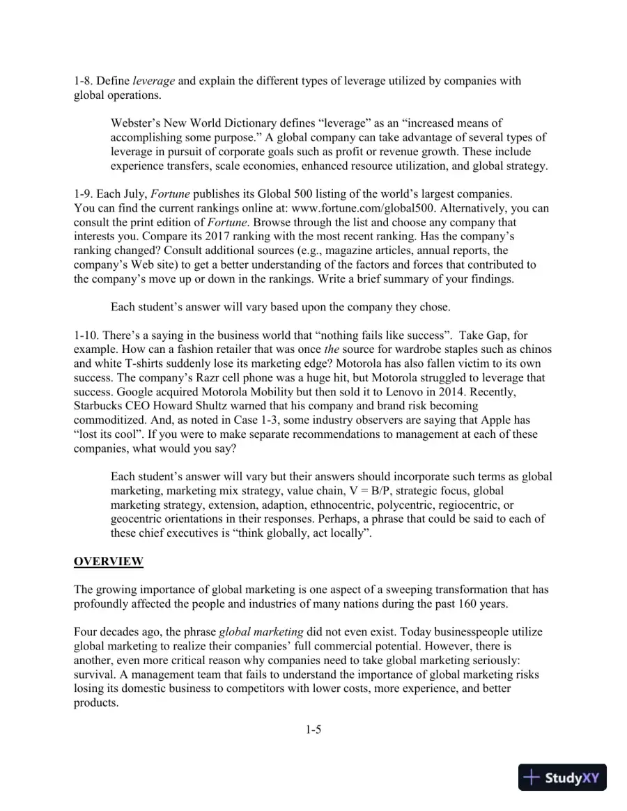 Solution Manual for Global Marketing, 10th Edition, page 7