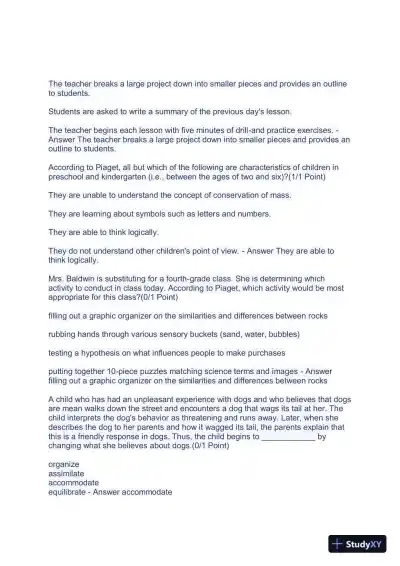 2023 WGUD094 Education Practice Exam With Answers (156 Solved Questions) - Page 5 preview image