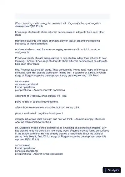 2023 WGUD094 Education Practice Exam With Answers (156 Solved Questions) - Page 6 preview image