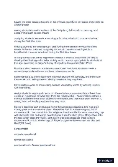 2023 WGUD094 Education Practice Exam With Answers (156 Solved Questions) - Page 8 preview image