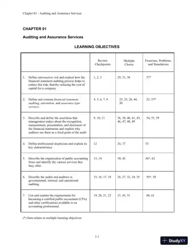 Auditing and Assurance Services 6th Edition Solution Manual - Page 1 preview image