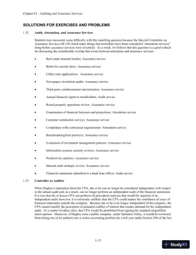 Auditing and Assurance Services 6th Edition Solution Manual - Page 16 preview image