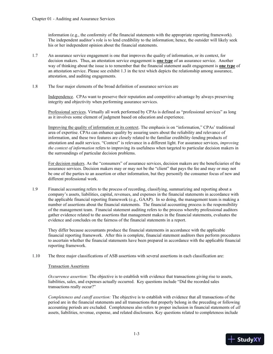 Auditing and Assurance Services 6th Edition Solution Manual, page 4
