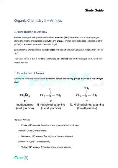Organic Chemistry II - Amines - Page 1 preview image