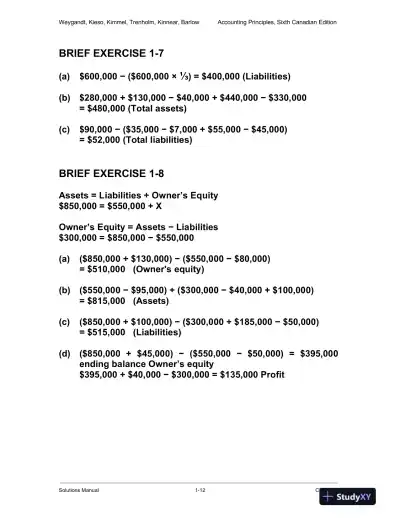 Accounting Principles, Sixth Canadian Edition Solution Manual - Page 13 preview image