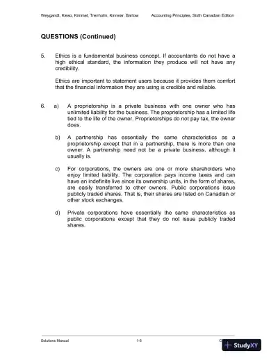 Accounting Principles, Sixth Canadian Edition Solution Manual - Page 7 preview image