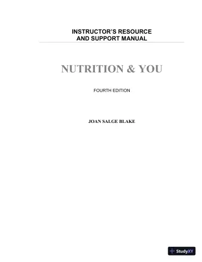 Class Notes for Nutrition and You, 4th Edition - Page 1 preview image