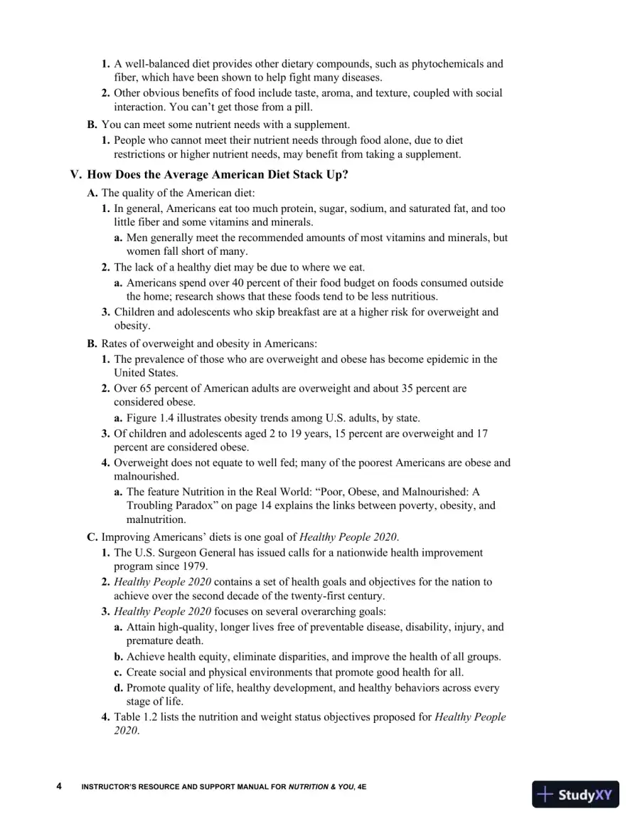Class Notes for Nutrition and You, 4th Edition, page 10