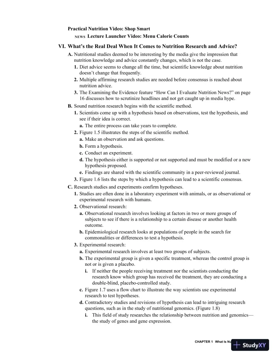 Class Notes for Nutrition and You, 4th Edition, page 11