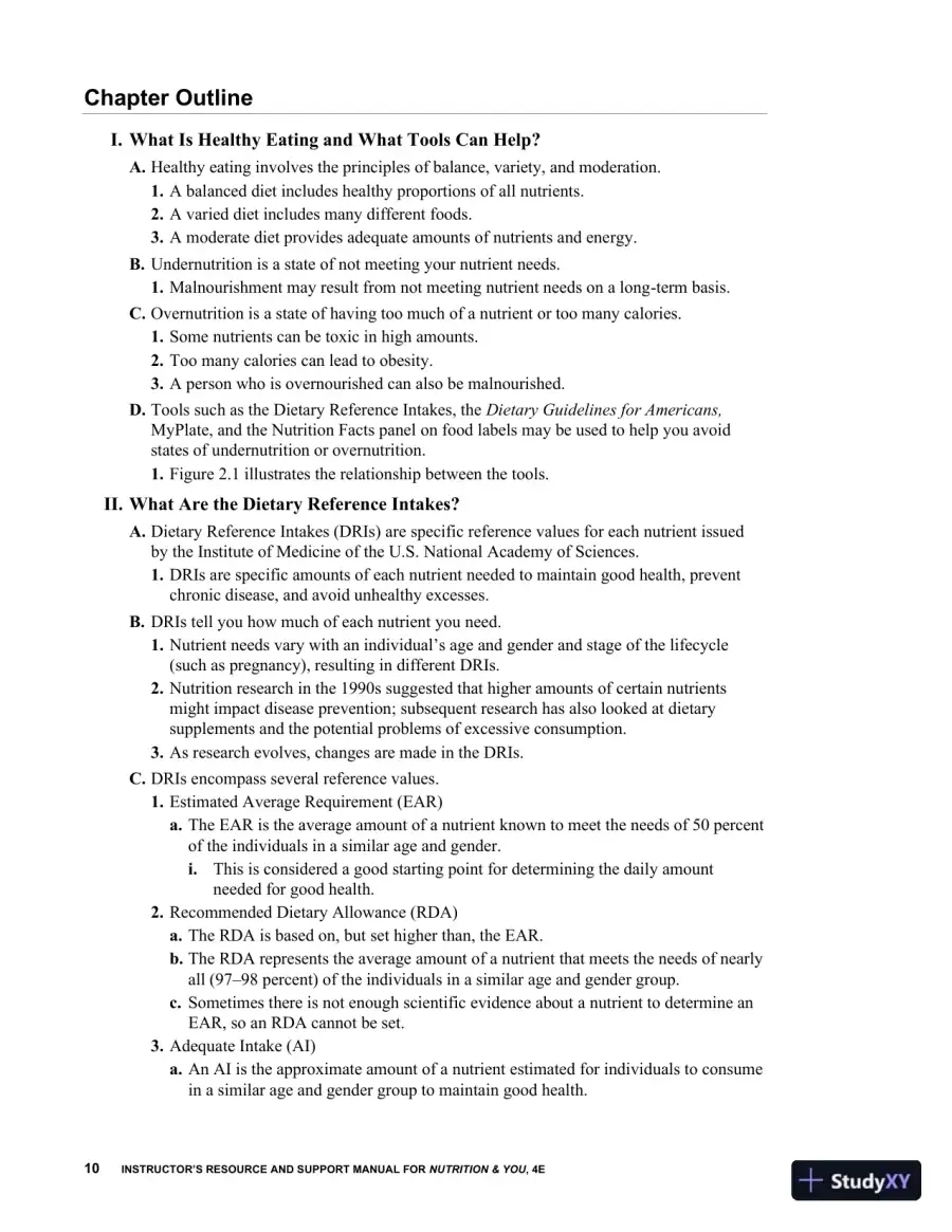 Class Notes for Nutrition and You, 4th Edition, page 16