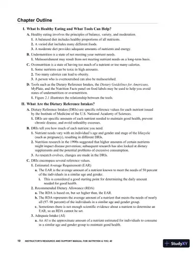 Class Notes for Nutrition and You, 4th Edition - Page 16 preview image