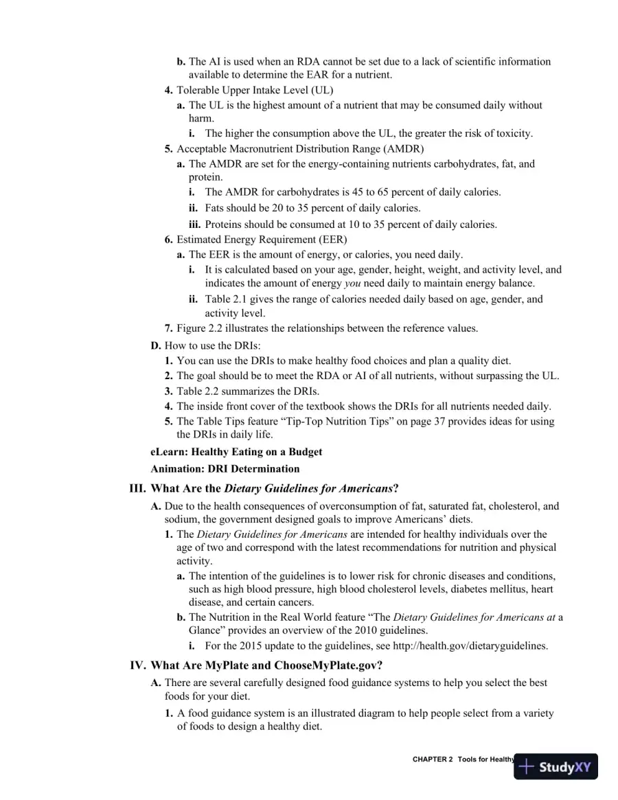 Class Notes for Nutrition and You, 4th Edition, page 17