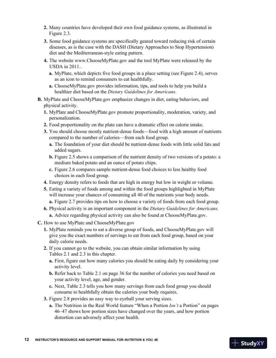 Class Notes for Nutrition and You, 4th Edition, page 18