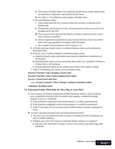 Class Notes for Nutrition and You, 4th Edition - Page 21 preview image