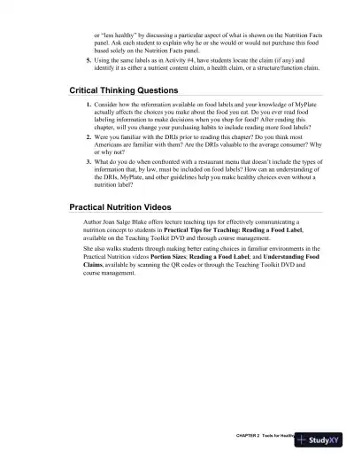 Class Notes for Nutrition and You, 4th Edition - Page 23 preview image