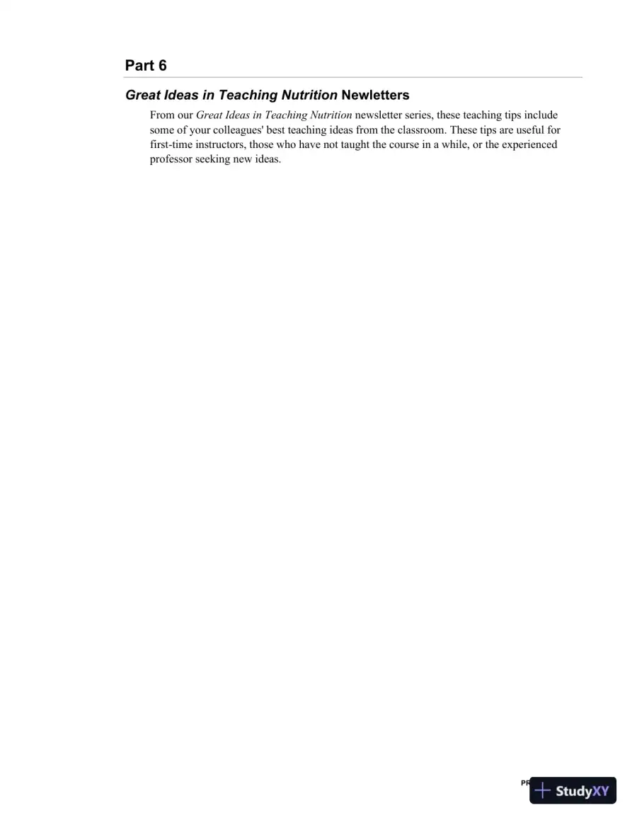 Class Notes for Nutrition and You, 4th Edition, page 6