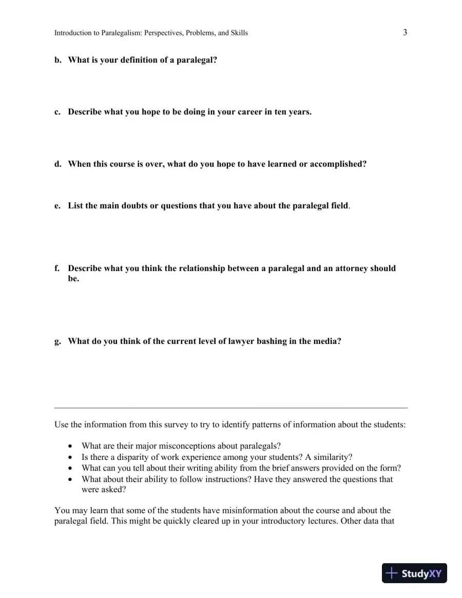 Solution Manual for Introduction to Paralegalism: Perspectives, Problems and Skills, 8th Edition, page 15