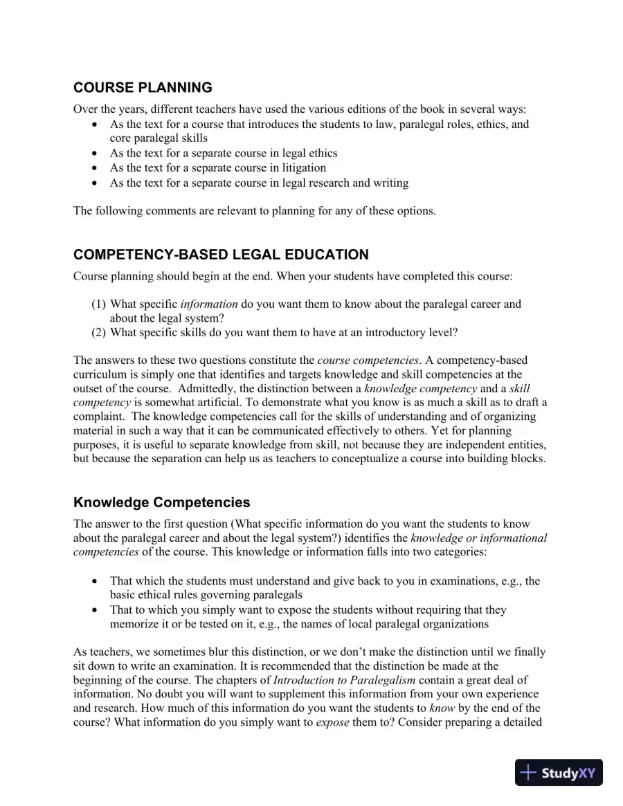Solution Manual for Introduction to Paralegalism: Perspectives, Problems and Skills, 8th Edition, page 4