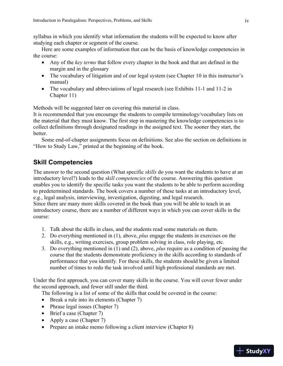 Solution Manual for Introduction to Paralegalism: Perspectives, Problems and Skills, 8th Edition, page 5