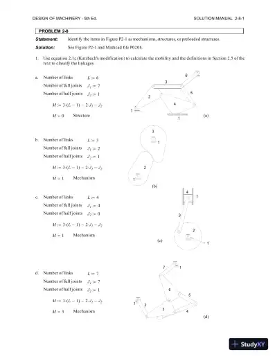 Solution Manual for Design of Machinery: An Introduction to the Synthesis and Analysis of Mechanisms and Machines, 5th Edition - Page 11 preview image